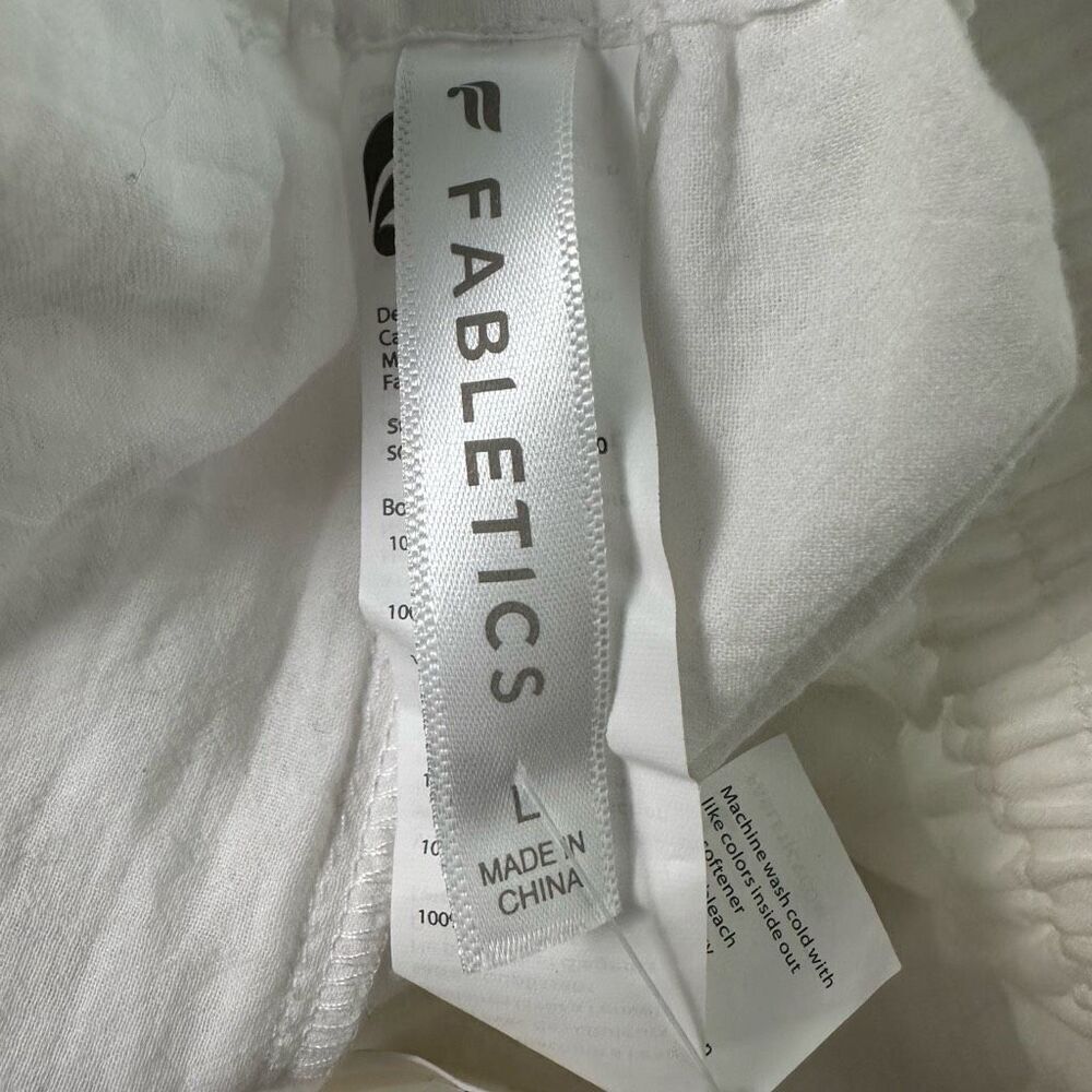 Fabletics Large Cotton Voile High Waisted White Short - Picture 8 of 9